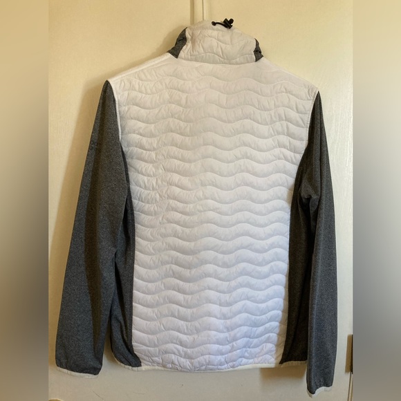 🌞Outdoor Ventures White Puffer with Gray Long Sleeve Lightweight Jacket #O - Picture 10 of 10